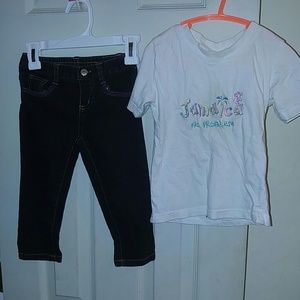 Girls Outfits, Jeans (2T) + Shirt (2-4) Set